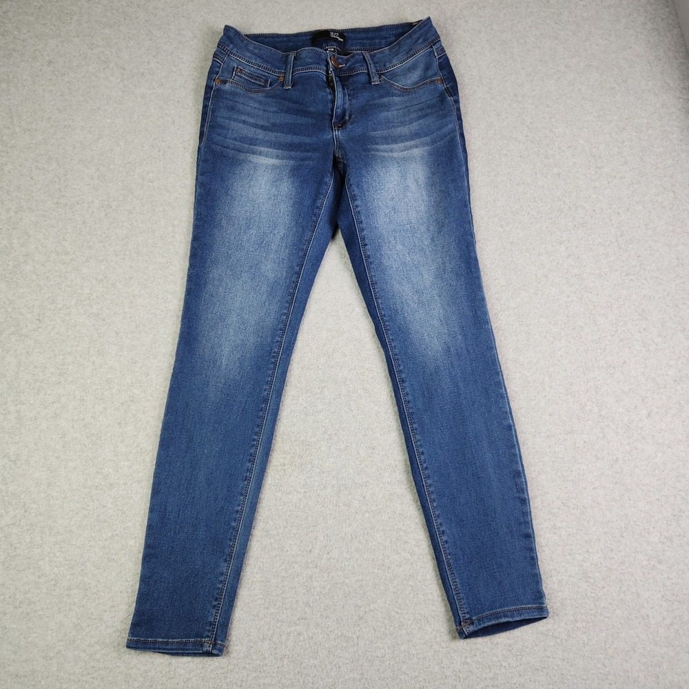 1822 Denim Jeans Womens 8/29 Blue Faded Mid Rise Medium Wash Stretch Skinny Leg